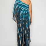 One-Shoulder Chiffon Overlay Jumpsuit