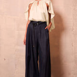 Pleated Culottes with Braided Belt