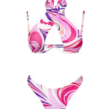 halter bikini and cover-up set