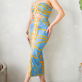 Adjustable Ruched Midi Skirt Set