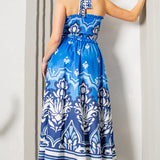 Smocked Halter Top & Midi Full Skirt Set