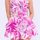 Convertible Smocked Crop Top & Tiered Mini Skirt Set