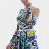 Unbalance Shoulder Shape Mesh Top