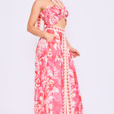 Smocked Halter Top & Midi Full Skirt Set