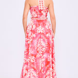 Smocked Halter Top & Midi Full Skirt Set