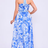 Smocked Halter Top & Midi Full Skirt Set