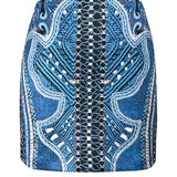 Denim Print Mini Skirt