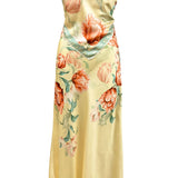 Floral Strapless Satin Top & Maxi Skirt Set