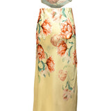 Floral Strapless Satin Top & Maxi Skirt Set
