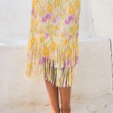 Pleated Fringe Floral Top & Skirt Set (SKIRTS ONLY)