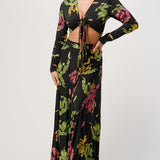 Front Tie Top & Maxi Skirt Set