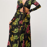 Front Tie Top & Maxi Skirt Set