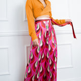 Wide Pants with Scarf Belt