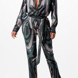 Crop Shirt with Pants Set