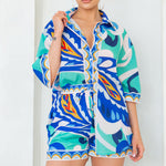 linen oversized shirt and short pants set