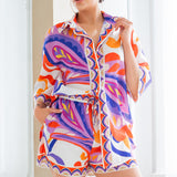 linen oversized shirt and short pants set