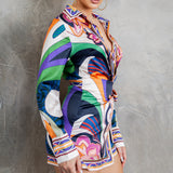 Satin Blouse & Skort Set