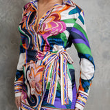 Satin Blouse & Skort Set