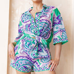 linen oversized shirt and short pants set