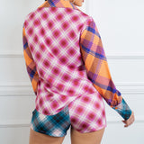 Button Down Blouse & Short Pants Set