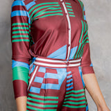 Button Up Shirt & Wide Pants Set