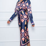 Satin Blouse & Midi Skirt Set