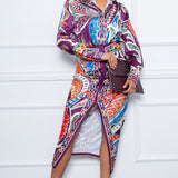 Satin Blouse & Midi Skirt Set