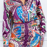 Satin Blouse & Midi Skirt Set