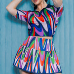 Half sleeve collared shirt and pleated tennis skort set