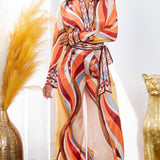 Stain button down shirt blouse and wide pants set