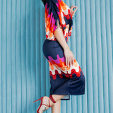 Cropped Blouse & Midi Skirt Set