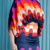 Cropped Blouse & Midi Skirt Set