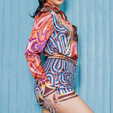 Shirt Blouse & Short Pants Set