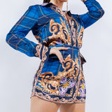 Satin Blouse & Skort Set