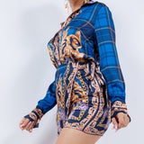 Satin Blouse & Skort Set