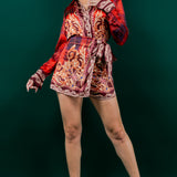 Satin Blouse & Skort Set