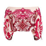 Boat Neck Cropped Blouse