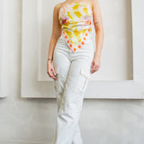 Strapless Satin Scarf Top