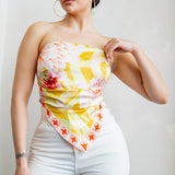 Strapless Satin Scarf Top