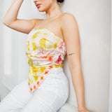 Strapless Satin Scarf Top