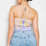 Strapless Satin Scarf Top