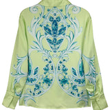 Button Down Satin Shirt Blouse