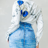 Button Down Satin Shirt Blouse