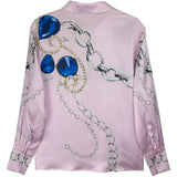 Button Down Satin Shirt Blouse