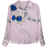 Button Down Satin Shirt Blouse