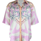 Oversize Half Sleeve Satin Shirt