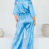 Denim Effect Shirts & Wide Pants Set