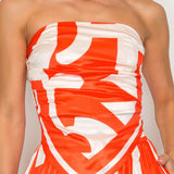 STRAPLESS SATIN EFFECT SCARF TOP & PANTS SET