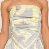 STRAPLESS SATIN EFFECT SCARF TOP & PANTS SET