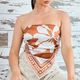 Strapless Satin Scarf Top